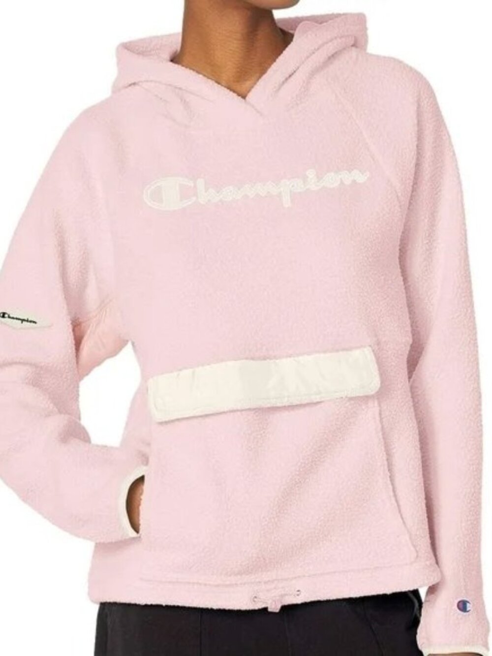 🌈 Champion Sherpa Hooded sweatshirt for women small husk pink